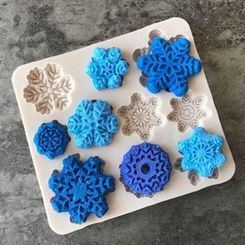 Christmas Snowflake Cake Mold DIY Fondant Sugarcraft Stamping Mould Wedding Birthday Baking Pastry Tools