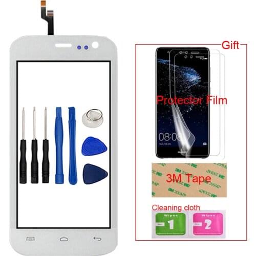 Mobile Front Touch For Explay Golf Touch Screen Glass Digitizer Panel Lens Sensor Capacitive + Protector Film Tape