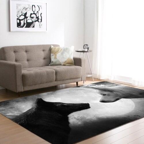 Nordic 3D Wolf Carpets Parlor Sofa Floor Mat Boys Bedroom Area Rug Home Decoration Soft Flannel Anti-slip Living Room Rug Carpet