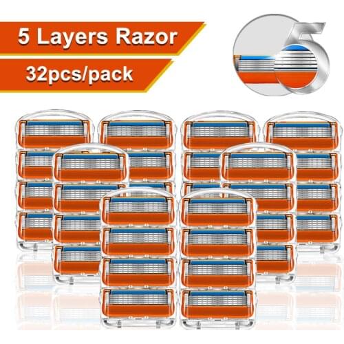 Shaving Blades Suitable for Gillette Fusion5 Replacement Shaving Head Manual Razor Blades for Safely Facial Cleansing for Beard