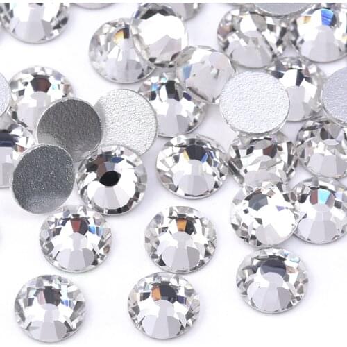SS16 SS20 SS30 Glitter Crystal Clear Rhinestones Nail Art 3D Decoration Silver Flatback Rhinestones Gems