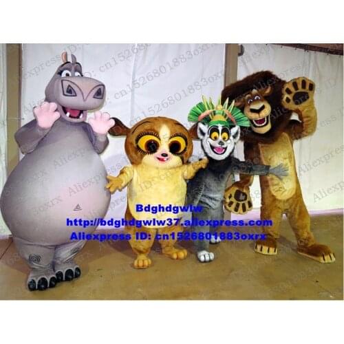 Lion Lemur Gloria Mort Mascot Costume Adult Cartoon Character Outfit Suit Kindergarten Pet Shop Annual Symposium zx2890