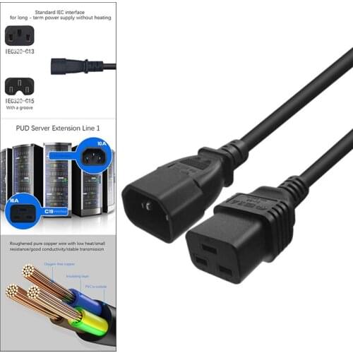 Power Extension Cord, IEC320 C14 to C19 Conversion Power Cord for Ups Host, Ups Power Supply