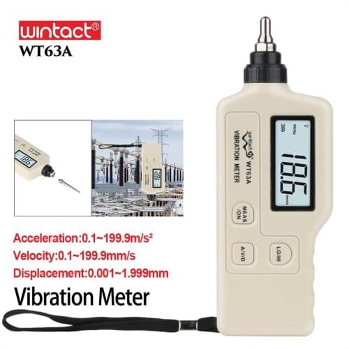 WINTACT Vibration Analyzer Digital Vibration Meter Vibrometer Analizador De Vibraciones Handheld WT63A Vibrator Vibration Tester