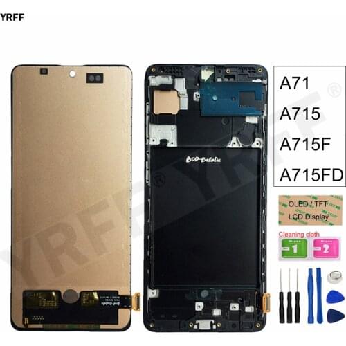 For Samsung Galaxy A71 A715 LCD Display With Frame Touch Screen Digitizer Assembly For Samsung A71 Display A715 A715F A715FD