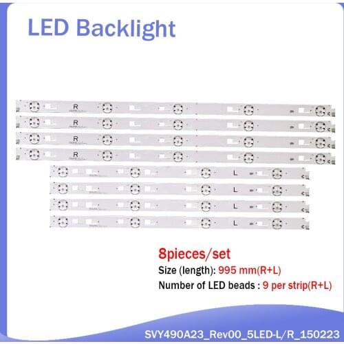1set=8pcs led backlight strip for SONY 49inch KD-49X8000C led strip SVY490A23_Rev00_5LED-L_150223 SVY490A23_Rev00_5LED-R_