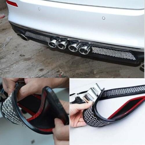 1 pair of car fake decorative ventilation grille exhaust muffler tape simulation grille intake double cylinder exhaust pipe
