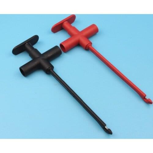 1Pair Red And Black Insulation Piercing Clip Test Probe With 4mm Banana Socket High Quality