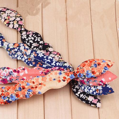 Girl 1PC Floral Dots Lips Style Bunny Ears Magic Sponge Hair Styling Bun Maker Twist Curler Tool Hair Accessory elastic