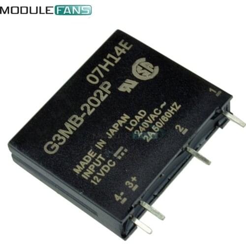 5PCS G3MB-202P DC-AC PCB SSR In 12VDC AC 2A Out 240V Solid State Relay Module S