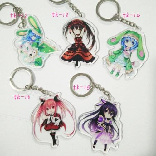 5PCS/SET Anime Keychain DATE A LIVE Yoshino Keyrings Pendant tokisaki kurumi Yatogami Keyrings Nice Present llavero