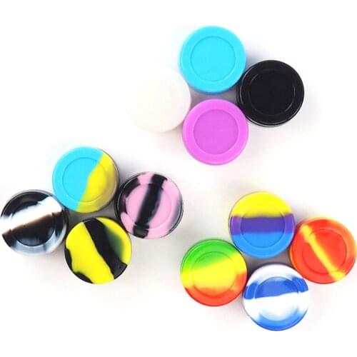 50pcs 7ml Portable Silicone Container Jars Non Stick Storage Wax Carrying Case（Assorted colors