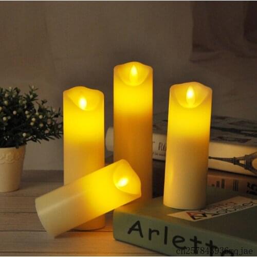 6pcs Electronic Flameless Candles Automatic LED Lamps Auto Lights Simulation Candle Party Wedding Birthday Decoration