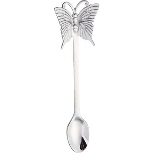 80% Hot Sale Rainbow Stainless Steel Coffee Tea Moon Cake Fruit Butterfly Spoon Fork Cutlery