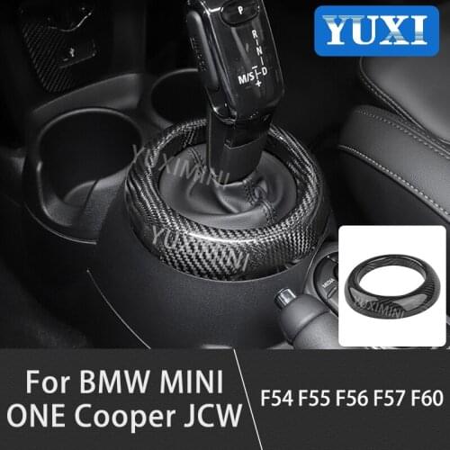 Car Gear Lever Panel Carbon Fiber Decorative Ring For BMW MINI Cooper JCW F54 F55 F56 F57 F60 Countryman Car Styling Accessories