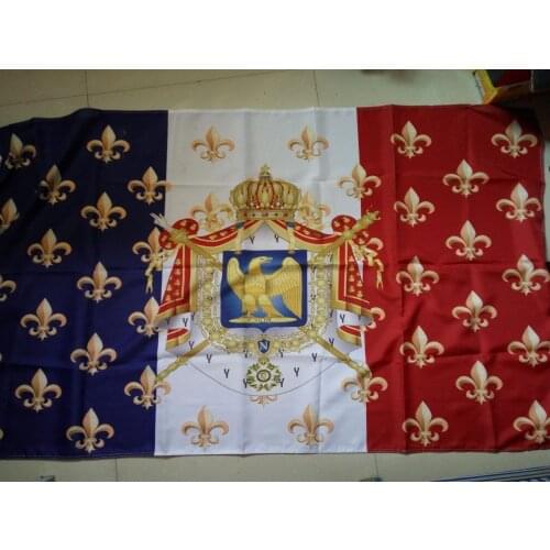 Free shipping aerlxemrbrae french flag Royal Standard Napoleon France Flag 150X90CM Polyester Banner Custom flag outdoor