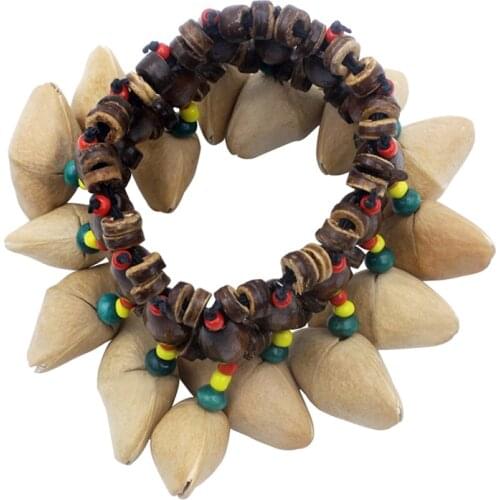 Handmade Nuts Shell Bracelet Handbell for Djembe African Drum Conga Percussion Accessories