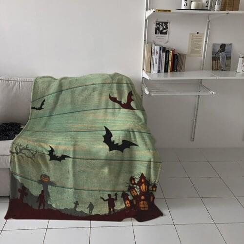 Home Soft Blankets Halloween Crow Zombie Adult Children Bedroom Bed Sofa Throw Blankets Office Warm Air Conditioning Quilt