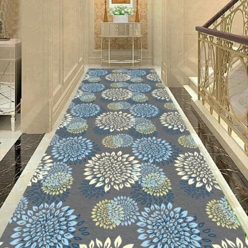 European Pastoral Flower Stair Carpet Long Corridor Hotel Rug Home Entrance/Hallway Aisle Carpets Outdoor Wedding Floor Mat Door