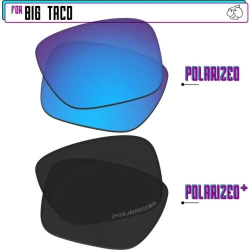 EZReplace Polarized Replacement Lenses for - Oakley Big Taco Sunglasses - Black P Plus-Blue P