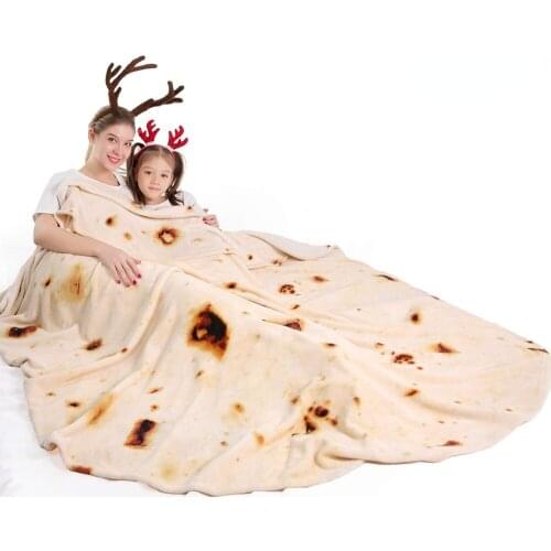 Tortilla Blankets Flannel Fluffy Burrito Blanket Super Soft Cozy Hairy Picnic Rug Cute Fleece Bedspread Plush Throw Blanket