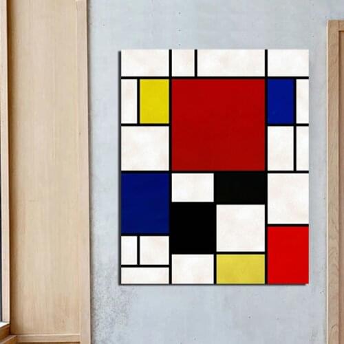 Piet Cornelies Mondrian Artwork Canvas Painting Print Living Room Home Decoration Modern Wall Art Oil Painting Posters Pictures
