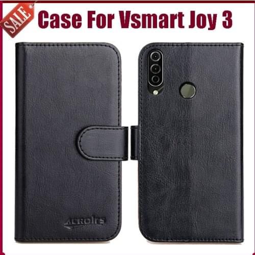 Hot! Vsmart Joy 3 Case 6.5" High Quality 6 Colors Flip Soft Leather Phone Wallet Cover For Vsmart Joy 3 Case Card Slots