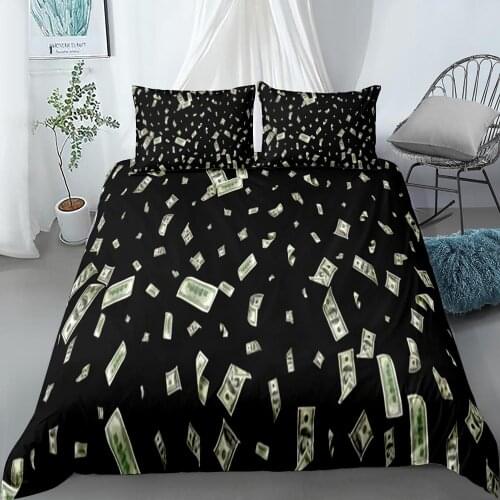 Funny Design Money Dollar Bedding Set Single Twin Full Queen King Size Money Bed Set Childrens Kid Bedroom Duvetcover Sets 014