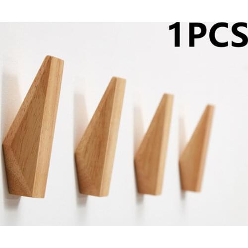 1Pc New Japanese Style Simple Modern Solid Wood Hook Wall Hanging Decoration Household Towel Key Hook Fitting Room Coat Hooks