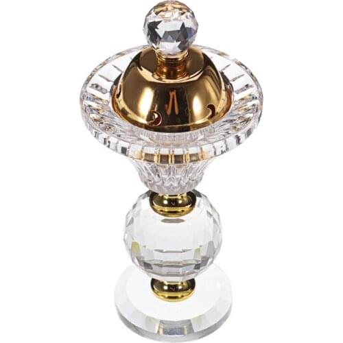 Arabian Style 5.9inch Mini Bakhoor Incense Burner Crystal Incense Burner Essential Oil Lamp Traditional Fort Home Decor Ornament