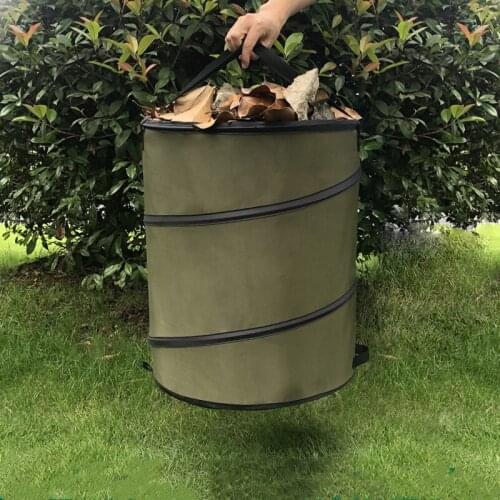 Garden Leaf Trash Bag Reusable Waterproof Collapsible Container Large 30-Gallon Outdoor Garden Decoration Bin Gardening Bag Yard