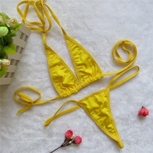 Micro bikini 2019 Sexy Sling triangle Open back Thong Japanese girl Beach spa swimwear women swimsuit biquini bikinis monokini