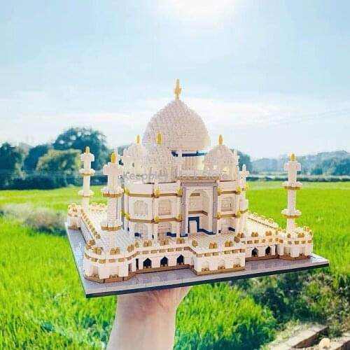 Taj Mahal Mini Building Blocks Diamond Bricks World Famous Architecture Model Educational Toys For Kid Birthday Gifts 4019Pcs