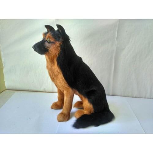 Middle simulation German shepherd dog model polyethylene&furs sitting dog doll about 23x18cm 1735