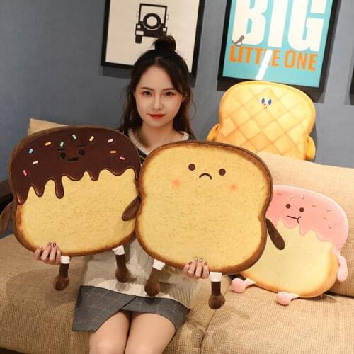 Cartoon Cute Bread Toast U Shape Pillow Plush Toys Cute Plush Doll Soft Stuffed Bread Cushion For Kids Girls Birthday Gifts