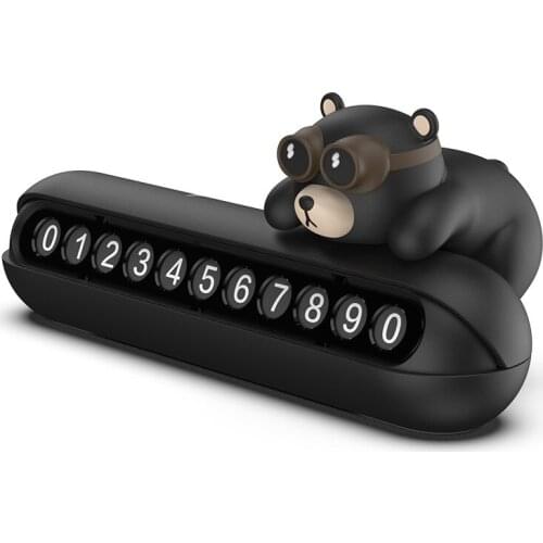 New Hako Bear car shape hidden temporary parking card with freshener phone number card car accessories