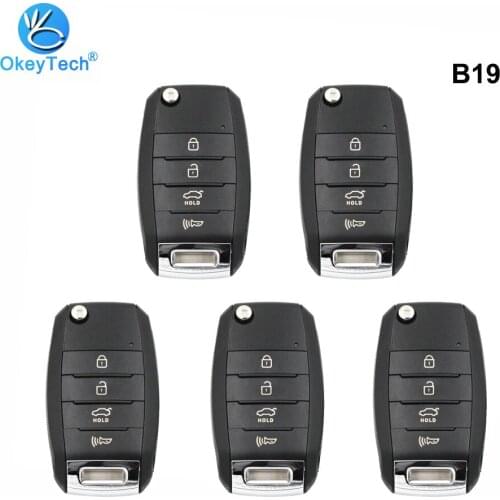 OkeyTech 5pcs/lot B19 KD Remote Key 4 Button B Series for KD90/KD900+/URG200 Key Programmer Remote Control Keydiy For Kia KD B19