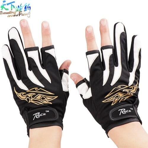 Top Quality Anti Slip Fishing Gloves/Outdoor Sports Slip-resistant 3 Low-Cut Fingers Fishing Gloves Luvas Free Shipping