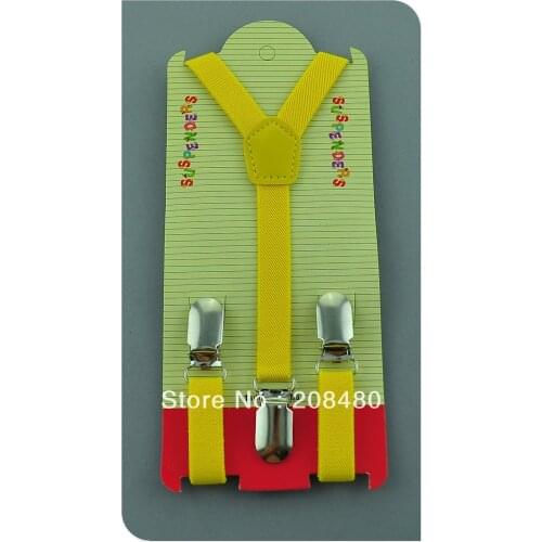 Free Shipping-1.5x65cm "Candy yellow" color Kids Suspenders Children/Boys/Girls Suspender Elastic Braces Slim Suspenders/gallus
