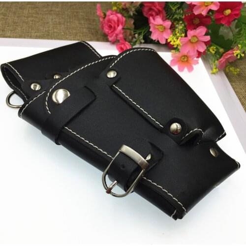 Professional Multifunction hair scissors leather case Waist Shoulder Belt barber packet Salon Holster hairdressing scissors bag