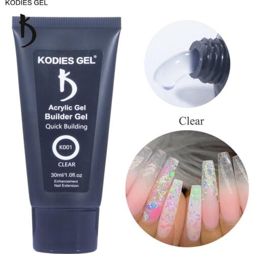 KODIES GEL Clear Poly Nail Gel Transparent Acrylic Poly Gellak Polish Manicure Quick Building Varnish for Nails Art Extensions