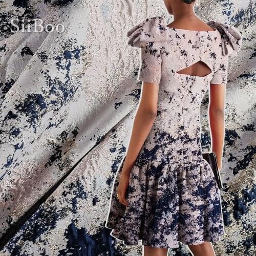 American style luxury graffiti positioning metallic jacquard brocade fabric for dress tissu tecidos stoffen telas yarn SP5522