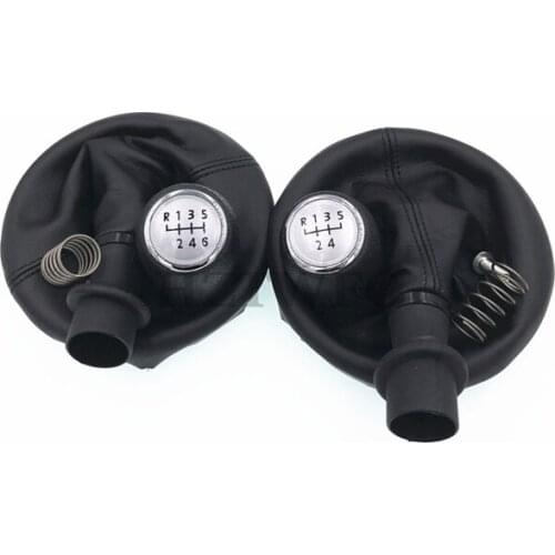Free Shipping 5 6 Speed Gear Stick Shift Knob Frame Boots Black For VW Transporter T5 T6
