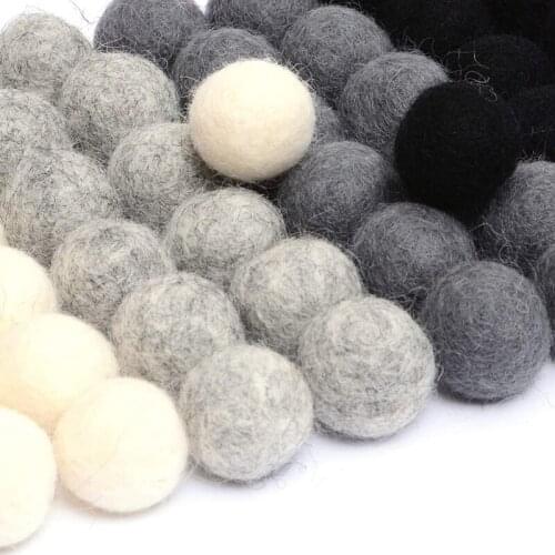 Balls Of Wool, Wool Felt Balls (50 Pieces)0.8 Inches, Handmade Felt Monochrome Bulk Vesicles Are Suitable For Felt And Garlands