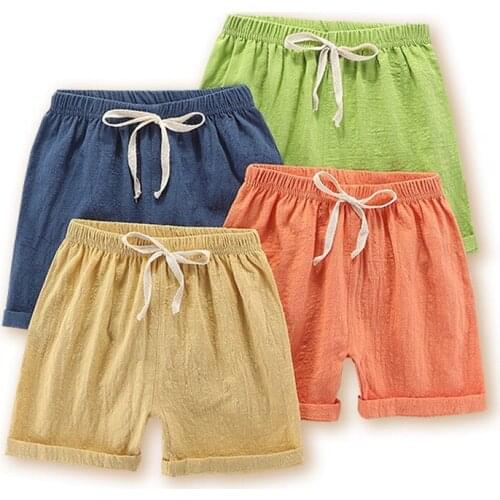 New Children Linen Shorts Baby Boy Solid Color Beach Short Pants Kids Girl Loose Trousers Toddler Infant Bottoms Summer Clothes