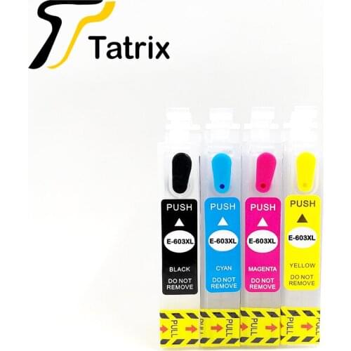 Tatrix 603XL T603 T603XL E-603XL Refillable Ink Cartridge for Epson XP-2100 XP-3100 XP-4100 XP-4105 Printer with ARC Chip