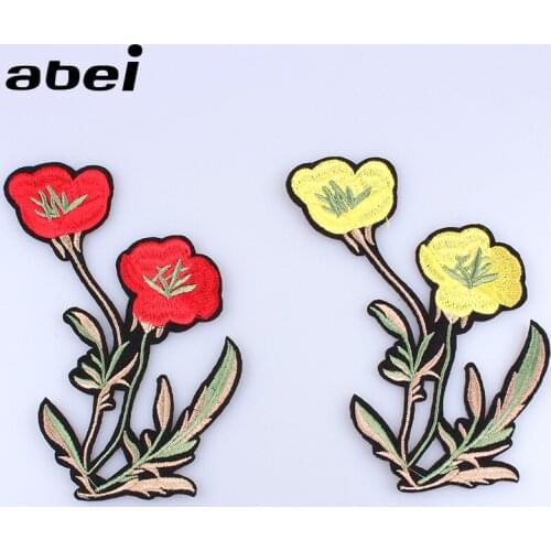 10pcs/lot Embroidered Flower Patch for Dress Clothing Iron On Sew On Garment Appliques Jeans Sticker Coat Bag Peony flower Badge
