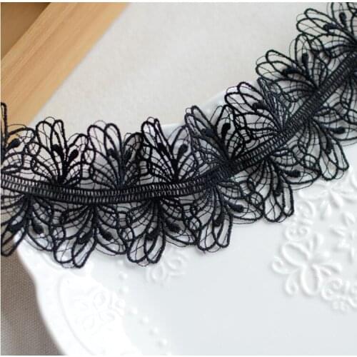 2 Meters/lot 5.7cm Width Vintage Embroidered Lace Edge Trim Ribbon High Quality Bridal Lace Fabric DIY Sewing Craft