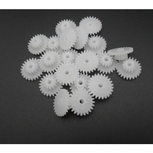20Pcs X 0.5 Modulus 0.5M Double Gear Reduction Bilayer Gears 24 Teeth + 12 Teeth Aperture 2.05mm 2B Loose Fitting 24T 12T 24122B