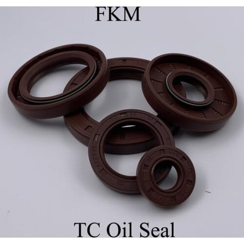 35*65*7/10/12 35x65x7/10/12 Brown Fluoro FKM Fluorine Rubber Spring Double Two Lip TC Ring Gasket Radial Shaft Skeleton Oil Seal